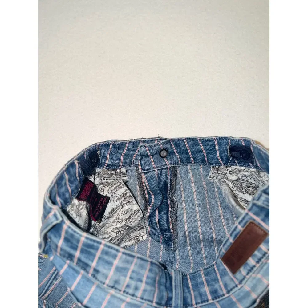 Rock & roll denim girls striped flare trouser with adjustable waistband
